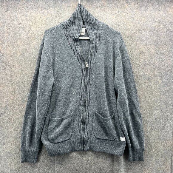 Lucky Brand Other - Lucky Brand Cardigan Sweater Men XL Gray Knit Pocket Vintage Wool Blend Shawl